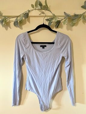 J Crew Baby Blue Off the shoulder/boatneck Bodysuit